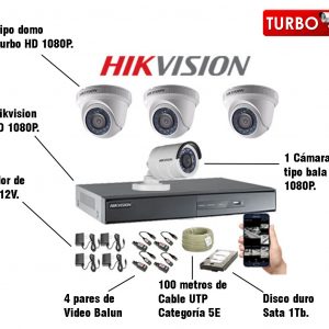 Cctv Kit Hikvision 1080p Full Hd Dvr 8c Cámaras De Seguridad
